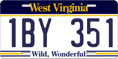 WV license plate 1BY351