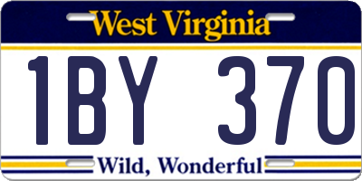 WV license plate 1BY370