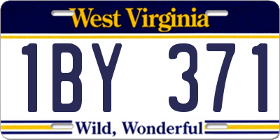 WV license plate 1BY371