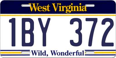 WV license plate 1BY372
