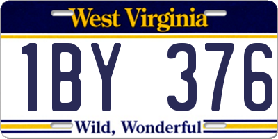 WV license plate 1BY376