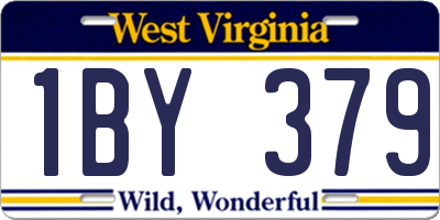 WV license plate 1BY379