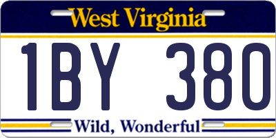 WV license plate 1BY380