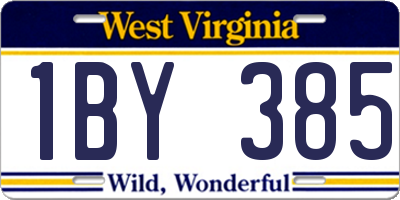 WV license plate 1BY385