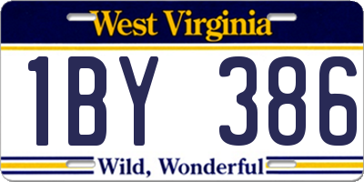 WV license plate 1BY386