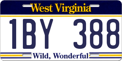 WV license plate 1BY388