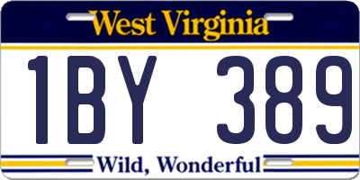 WV license plate 1BY389