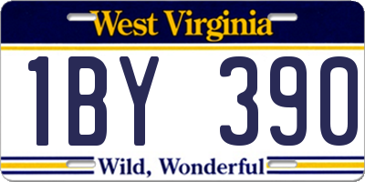 WV license plate 1BY390