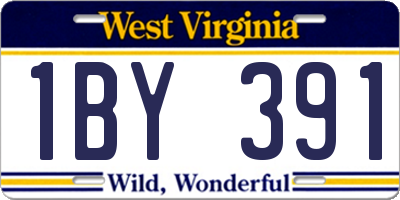 WV license plate 1BY391