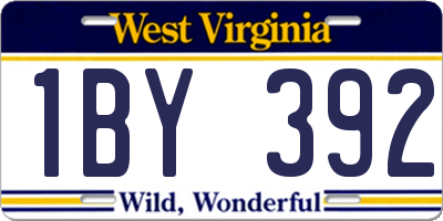 WV license plate 1BY392