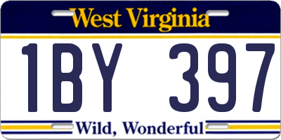 WV license plate 1BY397