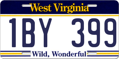 WV license plate 1BY399