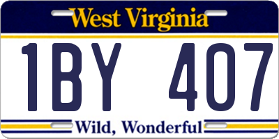 WV license plate 1BY407