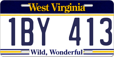 WV license plate 1BY413