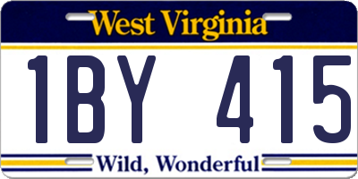 WV license plate 1BY415