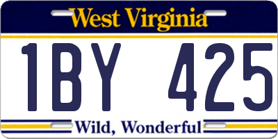 WV license plate 1BY425