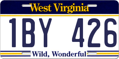 WV license plate 1BY426