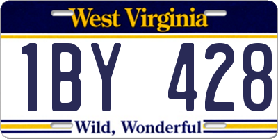 WV license plate 1BY428