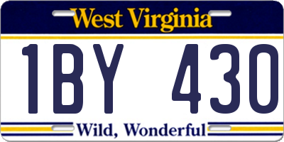 WV license plate 1BY430
