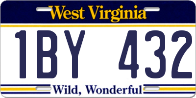 WV license plate 1BY432