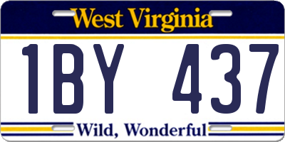WV license plate 1BY437