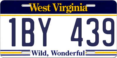 WV license plate 1BY439