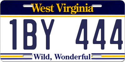 WV license plate 1BY444