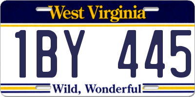 WV license plate 1BY445