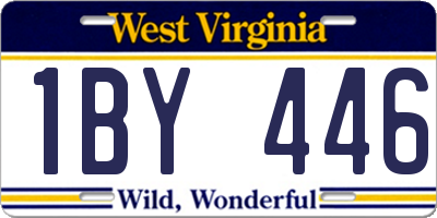 WV license plate 1BY446