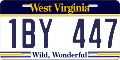 WV license plate 1BY447