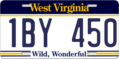 WV license plate 1BY450
