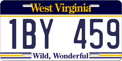 WV license plate 1BY459