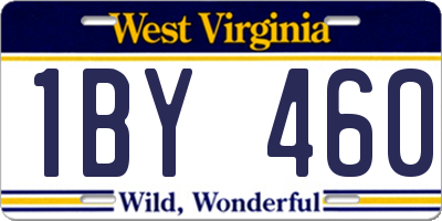 WV license plate 1BY460