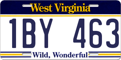 WV license plate 1BY463