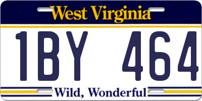 WV license plate 1BY464