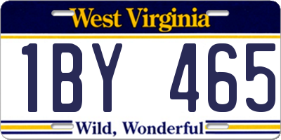 WV license plate 1BY465