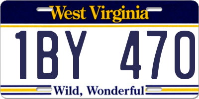 WV license plate 1BY470