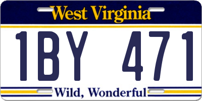 WV license plate 1BY471