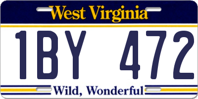 WV license plate 1BY472