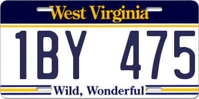 WV license plate 1BY475