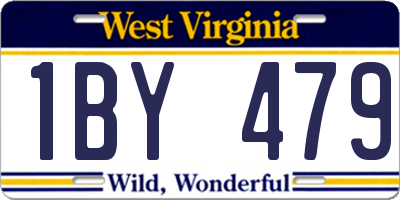 WV license plate 1BY479