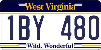 WV license plate 1BY480