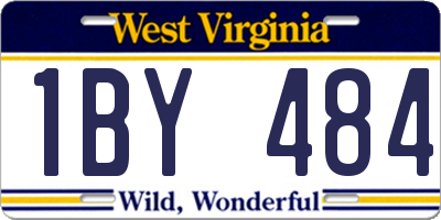 WV license plate 1BY484