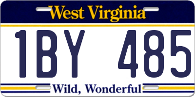 WV license plate 1BY485