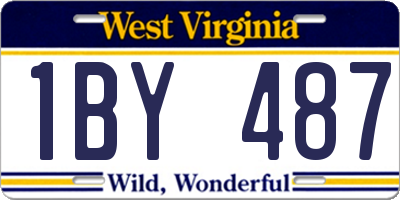 WV license plate 1BY487
