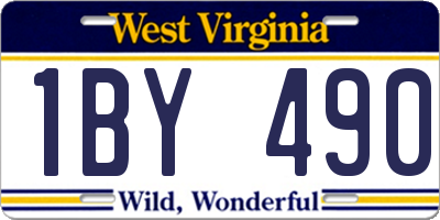 WV license plate 1BY490