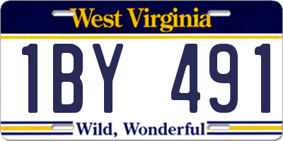 WV license plate 1BY491