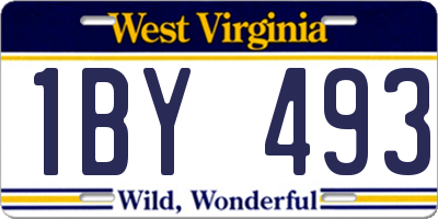 WV license plate 1BY493