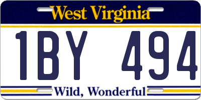 WV license plate 1BY494