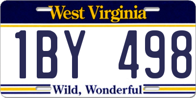 WV license plate 1BY498